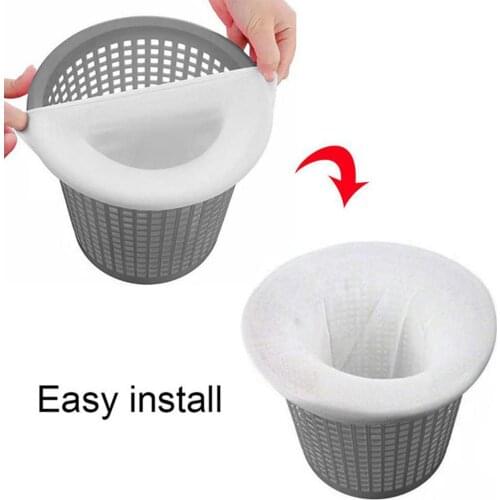 10PCS Round Pool Skimmer Socks Perfect Home Savers For Filter Baskets Skimmer Net Filter Bag Filter Bag White Pool Supply