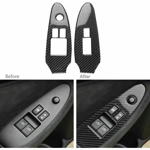 Carbon Fiber Car Window Switch Panel Cover Trim Accessories For Nissan 370Z Z34 2009-2020 RHD