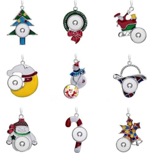 Button santa claus pendants for sublimation christmas pendant jewelry for hot transfer printing not include necklace 20pcs/lot