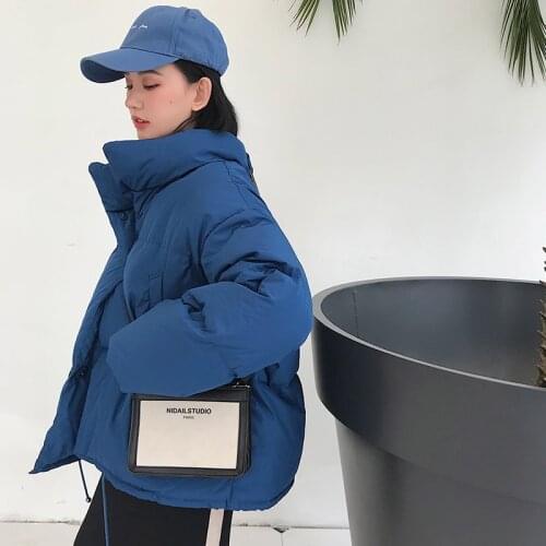 Winter Bubble Coat Women Thick Warm Puffer Down Jacket Female Quilted Coat Casual Fashion Overcoat Korean Style Black Blue White