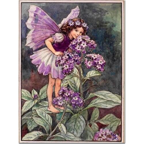 Purpl flowers girl5D Diamond Painting rhinestone Butterfly fairy Cross Stitch Diy Diamond Embroidery Diamond Mosaic sticker N883