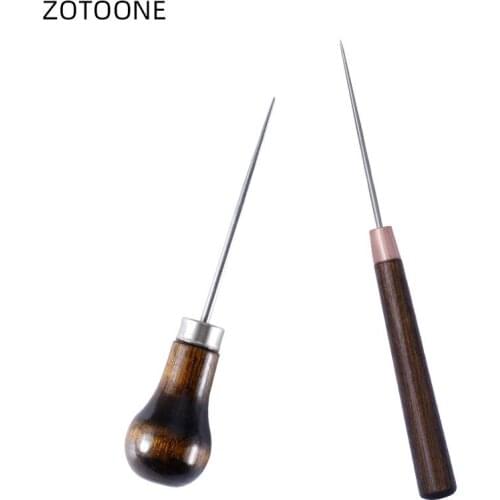 Sewing Awl Sharp Wood Handle Awl Straight Cone Single Gourd Awl Drill Positioning DIY Handmade Safe Sewing Tailor Tools D