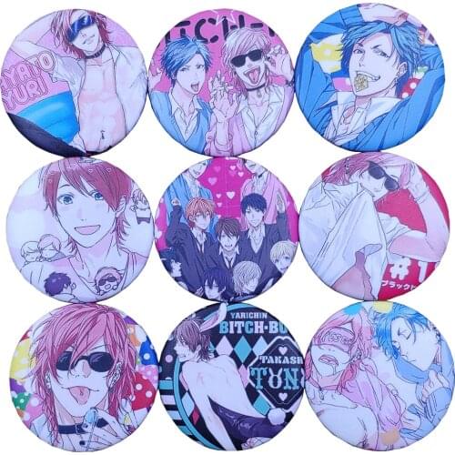 Yarichin Bitch-bu Club Ayato Yuri YUI TAMURA Icon Brooch Cosplay Badge Backpacks Button Clothes Female Breastpin WJCS