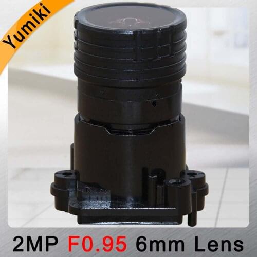 Yumiki F0.95 F1.0 6mm focal LENs 2MP 1/2.7" special for image sensor IMX327 , IMX307 , IMX290 , IMX291 camera PCB board module
