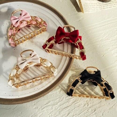 Instafamous Metal Grip Girls' Hairpin Large Bath Hair Claws Elegant Hairpin Korean Headwear for Women