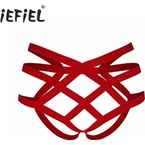 Womens Ladies Sissy Panties Width Cage Bandage Sex Criss Cross Open Butt Fetish Briefs Underwear Underpants G String Thongs