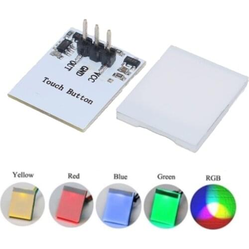 10PCS Capacitive Touch Switch HTTM Button LED Sensor Module Green Blue Red Yellow RGB Multi Color Display DIY Electronic
