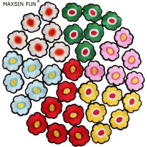 10PCS Fashion Embroidered Small Flower Patch for Clothing Applique for Jeans DIY Accessories Cute floral Iron on Patches