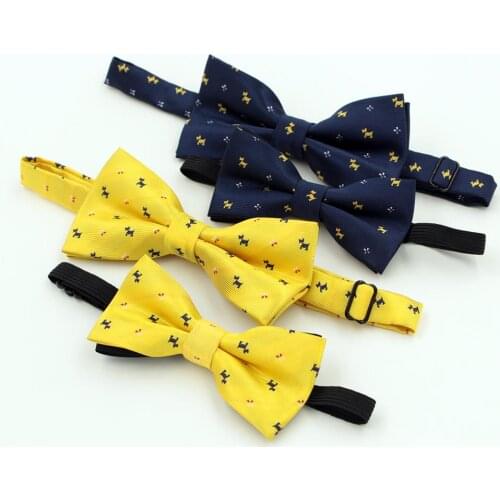 1 pc Fashion Mens Kids Bow TieJaquard Men Bowtie Male Marriage Printing Dog Bowtie For Men Striped Boy Butterfly Cravat tie