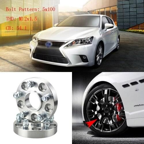 4pcs 1" Wheel Spacers Adapters 5 Lug 5x3.9"/5x100-12x1.5 Studs For Lexus CT 2011