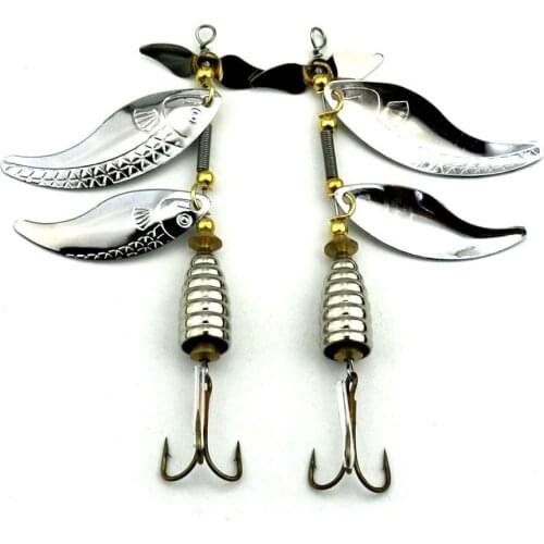 5pcs Spinner Bait Metal Spoon Lure 10cm 14.8g Artificial Fishing Tackle Hard Double Spoon Spinnerbaits Bass Bait Flying Lure