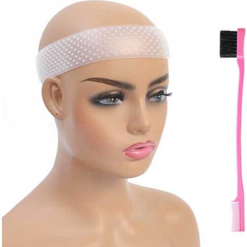 5pc Non Slip Flexible Silicon Wigs Strong Hold Silicone Lace Wig Grip Transparent Headband Hair Band Adjustable for Lace Wigs