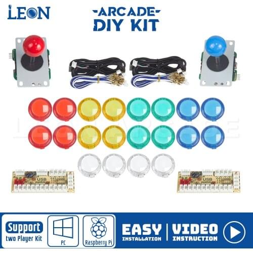 Arcade Machine Diy Kit 2 Player Zero Delay Usb Encoder Transparent Arcade Button Arcade Joystick Sanwa Original Mame Jamma
