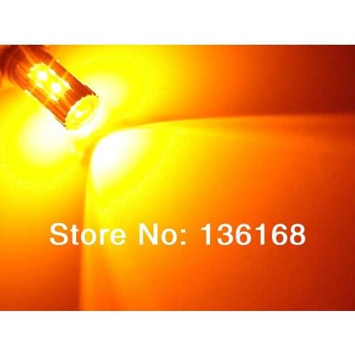 Free Shipping 2Pcs Car Amber Orange 50W High Power 10x Cree XP-E Chips 9006 9012 HB4 Fog Lights bulbs