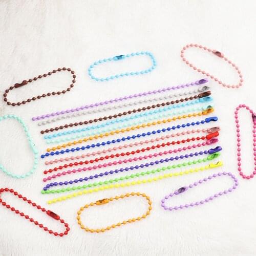 20color Mix Colorful 12CM Ball Beads Chain DIY Making Key Chain/Dolls/Label Hand Tag Connector Supplies for Jewelry Components