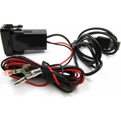 Hot 12V 2.1A ABS Dual USB Charger USB Car Charger Socket Dashboard For Toyota Phone Charger Audio Port