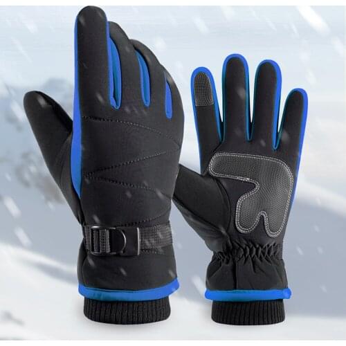 Cold-proof Ski Gloves Waterproof Winter Gloves Cycling Fluff Warm Gloves For Touchscreen Cold Weather Windproof Anti Slip