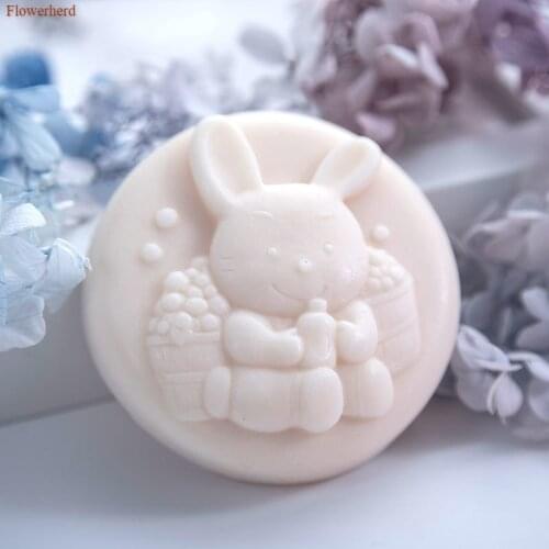 Cute Animal Round Rabbit Baby Bottle Silicone Mould DIY Soap Silicone Mould Handmade Fondant Cake Chocolate Mold Cake Decor