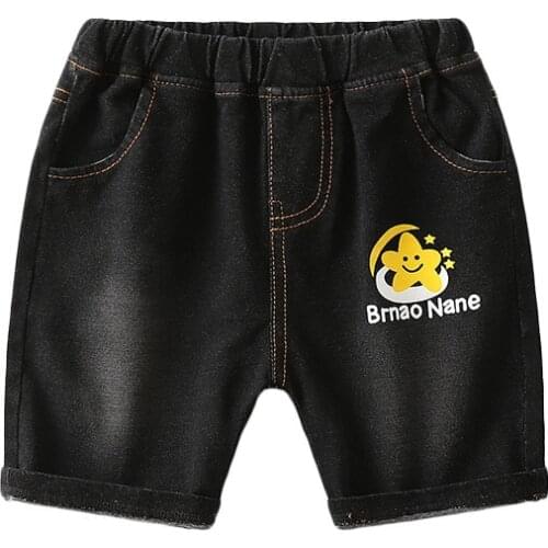 Fashion Cartoon Boys Denim Shorts Summer Cute Kids Knee Length Trousers Pants Childrens Clothes