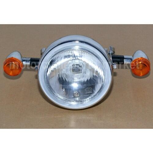 Motorcycle Retro Headlight Metal +Mount Turn Signals For GN125 Cafe Racer Bobber Choppers Metric bikes Cruisers
