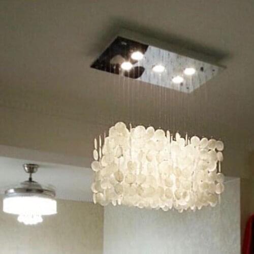 Novelty Shell ceiling lights for Dining room GU10 led Spot light bedroom Hand Knitted Surface white shell ceiling lamp Lustres