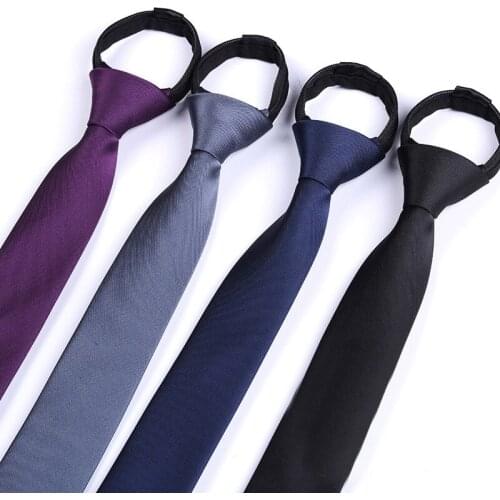 5cm Solid Classic Lazy Neckwear for Men and Women and 6cm Zipper Ties Easy Necktie Party Shirt Accessories
