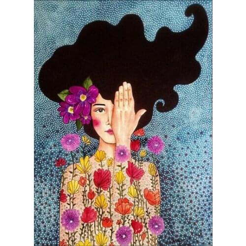 Full Square Round Mosaic DIY 5D Diamond Painting Abstract girl 3D Diamond Embroidery Sale Flowers Christmas Decoration Art DF03