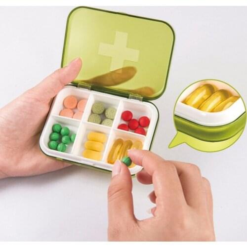Portable Pill Box 4 Grids Transparent Medicine Storage Plastic Sealed Tablet Pill Capsule Organizer Box Outdoor Travel Work