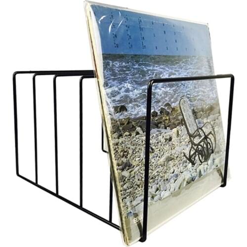 Professional Black Metal LP Vinyl Record Display Shelf Turntable Record Collection Storage Shelf Exhibit Stand Holder