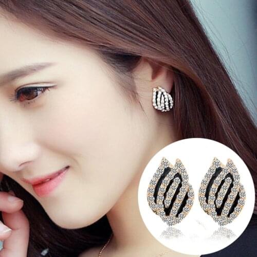 Fashion Imitation Zircon Crystal Elegant Tulip Flowers Ear Studs Earrings Temperament Personality All-match Earrings