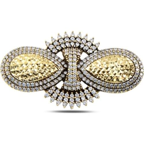 Silverlina Silver Zircon Stone Authentic Brooch