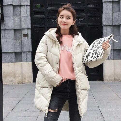 Cotton-padded Jacket Girls Long Thickening Schoolgirl Bread Serve Keep Warm Cotton-padded Clothes Down Cotton Batches