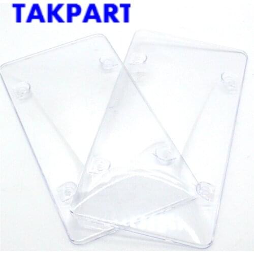 TAKPART 2xClear License Plate Cover Frame BUG Shield Plastic Protector for US Car Tag