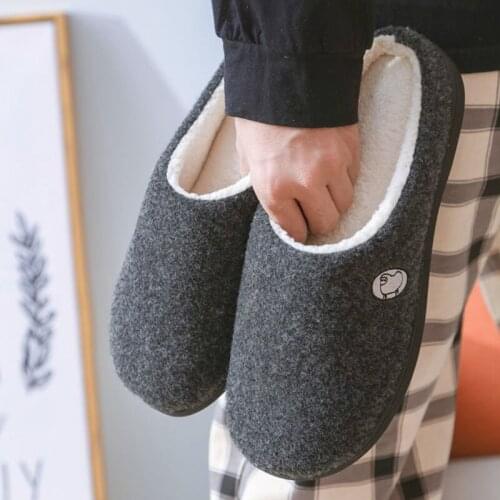 MCCKLE Winter Womens Slippers Short Plush Warm Women Home Shoes Ladies Comfort Couple Bedroom Flat Shoe Female Slipper 2021 New