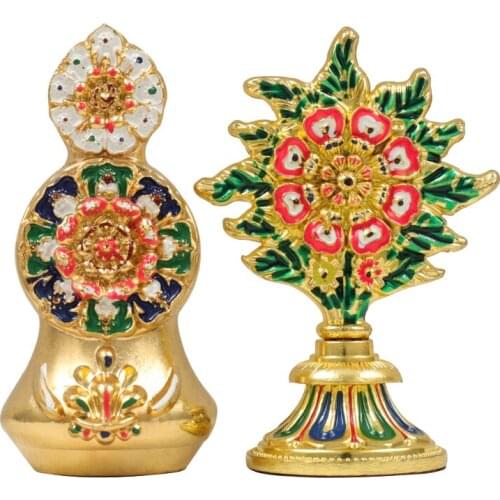 Tibetan Buddhist Supplies, Tantric Instruments, Gold-Plated Painting, Eight-For-Dome, Sesame Butter, Gift Box Height 8cm