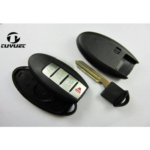Smart Remote Key shell 4 Buttons Fit For Nissan 4B Without side Groove