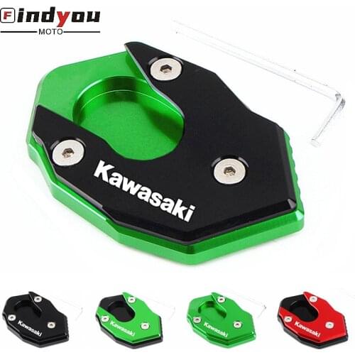 For KAWASAKI ZX6R ZX10R Z1000/SX ER6N ER6F NINJA650 Versys 1000 Motorcycle CNC Kickstand Foot Side Stand Extension Plate Enlarge
