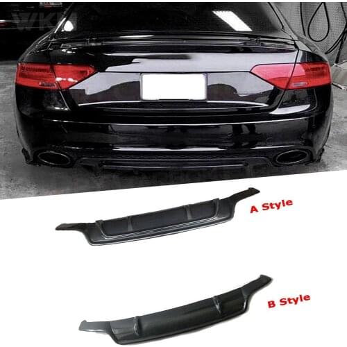 Carbon Fiber Material Rear Diffuser Spoiler for Audi A5 RS5 2012-2016 Rear Lip Bumper Protector Car Styling FRP