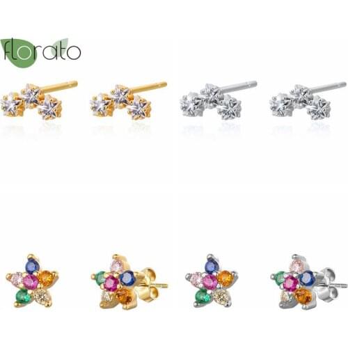 925 Silver Ear Needle Wholesale Jewelry Earrings For Women Mini Fashion Five-Pointed Star Zircon Stud Earrings Aretes De Mujer