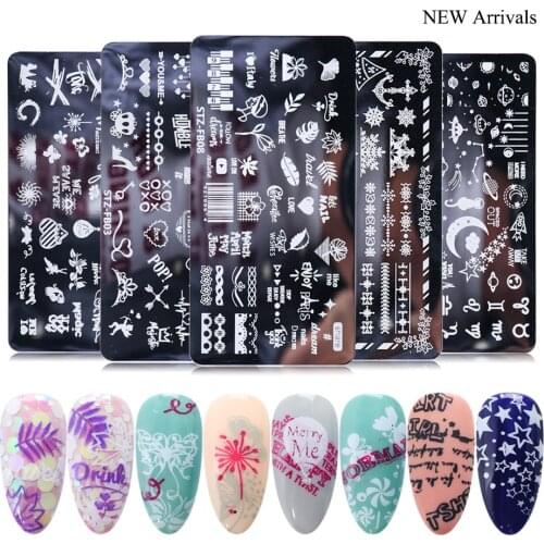 1 Pcs Nail Printing Stamping Templates Space Christmas Tree Leaf Snowflake Stamp Plate UV Gel Polish Transfer DIY Manicure Tool