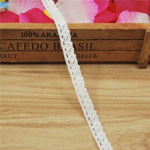 10mm Cotton Lace Trim Ivory Fabric Sewing Accessories Cloth Wedding Dress Decoration Ribbon Craft Supplies 500yards LC116-R