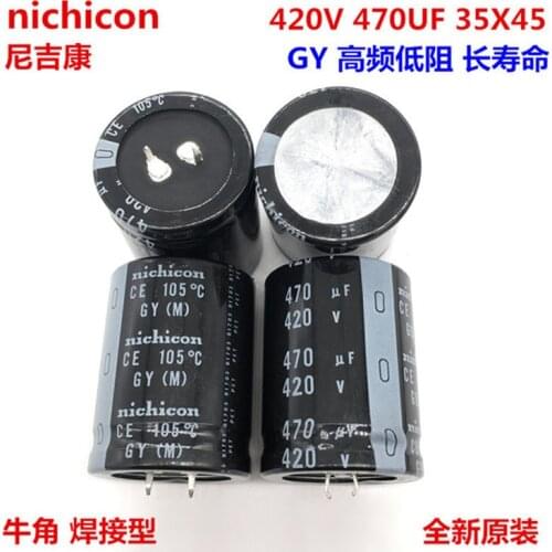 2PCS/10PCS 470uf 420v Nichicon GY/GN 35x45mm 420V470uF Snap-in PSU Capacitor