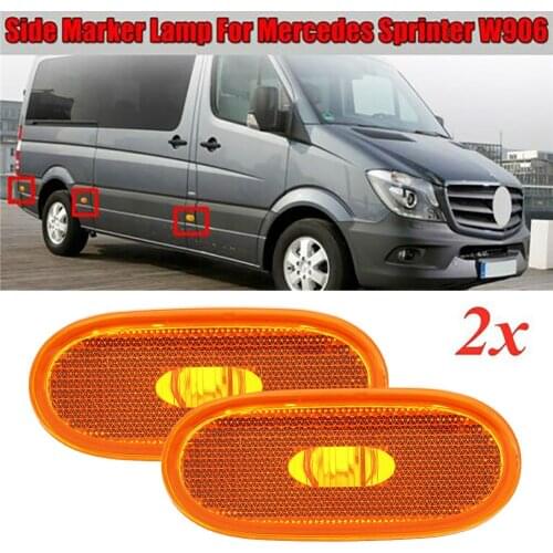 2pcs Side Marker Lamp Amber For Mercedes Sprinter W906 Lens Light Lamp