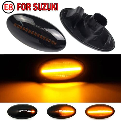 2pcs Dynamic LED Side Marker Turn Signal Lights Indicator Amber Repeater Car Lights For Suzuki Swift Jimmy Vitara SX4