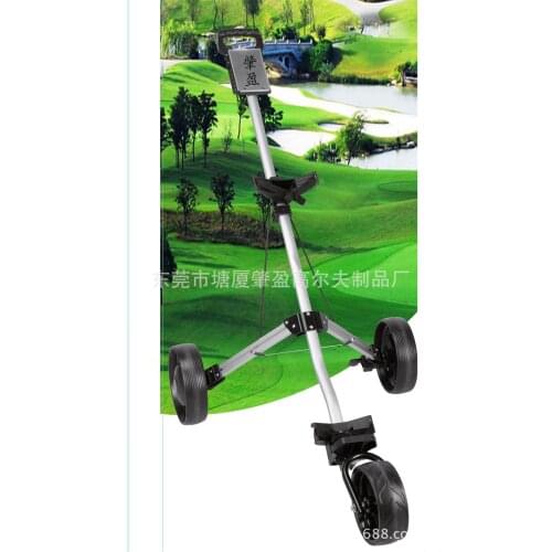 3 Wheel Push Pull Golf Cart - Foldable Golf Trolley with Bottle Holder