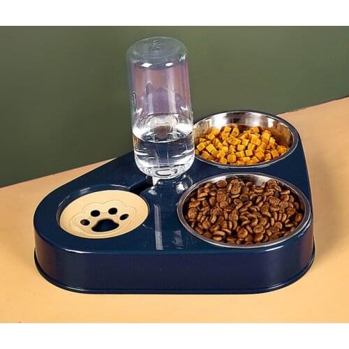 3 in 1 Cat Bowl Automatic Pet Feeder Drinking Bowl Stainless Steel Puppy Feeding Water Dispenser for Small Large Dog Cats