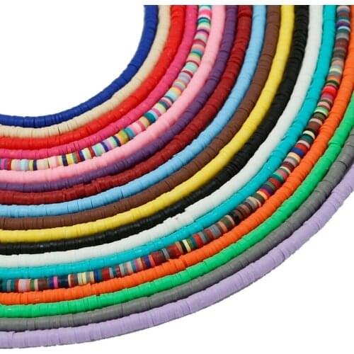 4mm 400pcs Round Polymer Clay Beads Chip Disk Loose Spacer Beads For Fashion Jewelry Findings Making Necklace Bracelet DIY