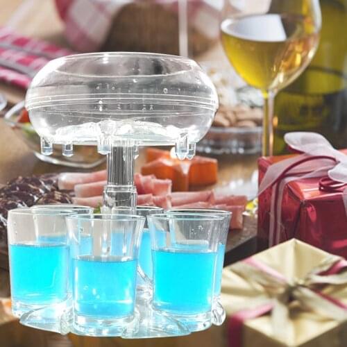 6-Shot Glass Dispenser Holder Wine Whisky Beer Dispenser Rack Bar Accessory Drinking Party Games Glass Dispenser Drinking Tools