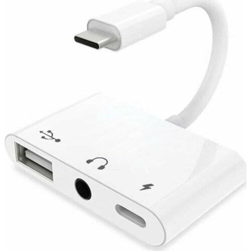 BAAQII USB-C Type-C to 3.5mm Earphone AUX Audio & USB 2.0 Female & PD Power Adapter for Cell Phone Tablet Easy To Use AA4536