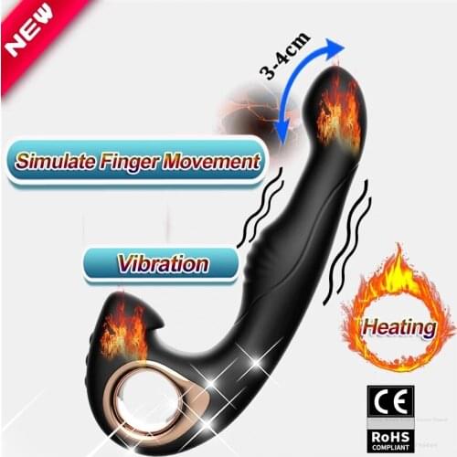 Heating Double Tickling Vibrating Male Prostate Massager Fast Peristaltic Anal Plug Buttplug G-Spot Vibrator Sex Toys For Men 18